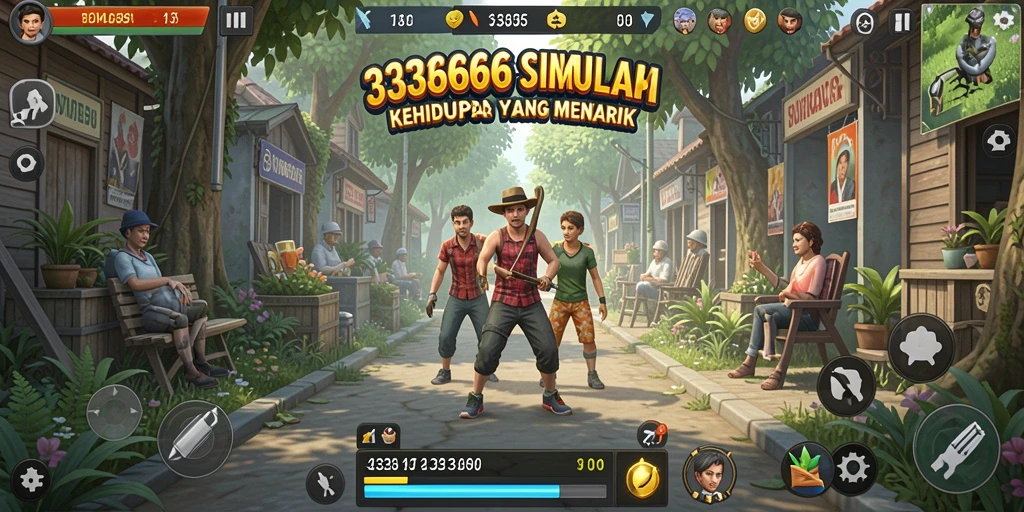 Tampilan gameplay menarik dari 333666 yang menampilkan momen kehidupan sehari-hari.