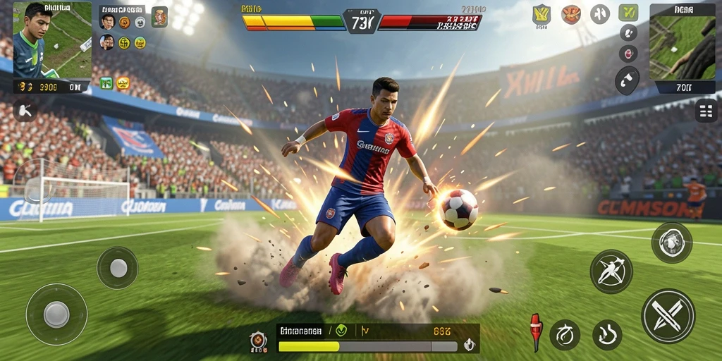 Tangkapan layar aksi gameplay dalam 73K yang menampilkan pertandingan seru.