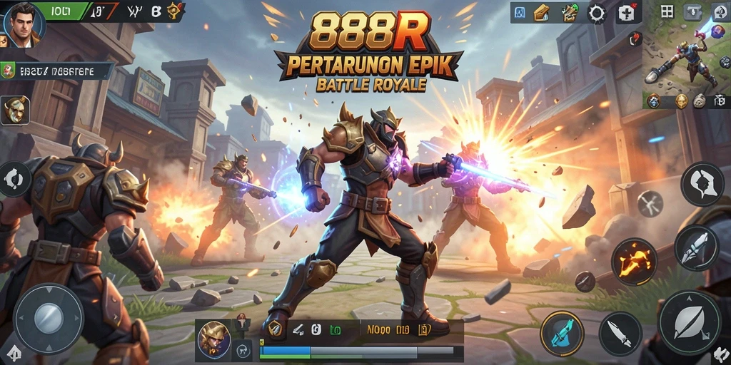 Tangkapan layar menampilkan intensitas pertempuran dalam <strong>888R</strong>.