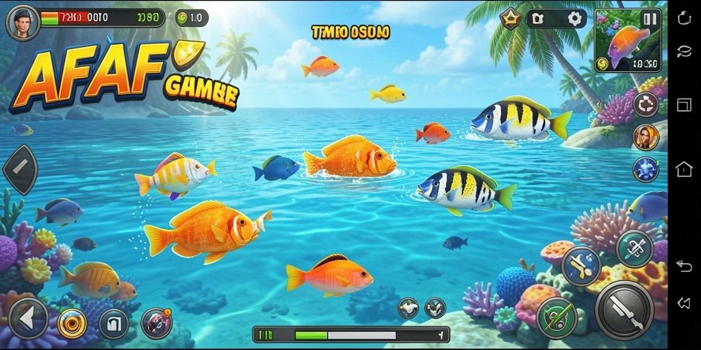 Tampilan gameplay menembak ikan di AFAF yang mengasyikkan.