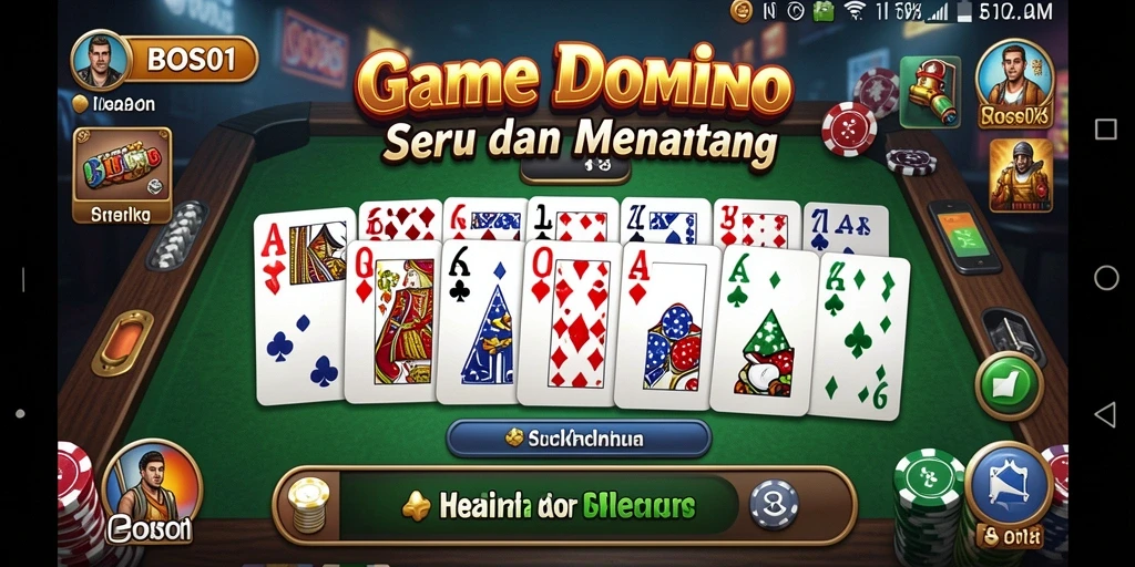 Tampilan gameplay seru dalam permainan Domino BOS01.
