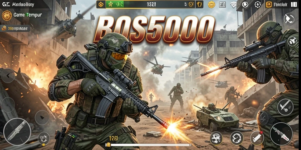 Tampilan gameplay yang intens dan mendebarkan dari BOS5000.