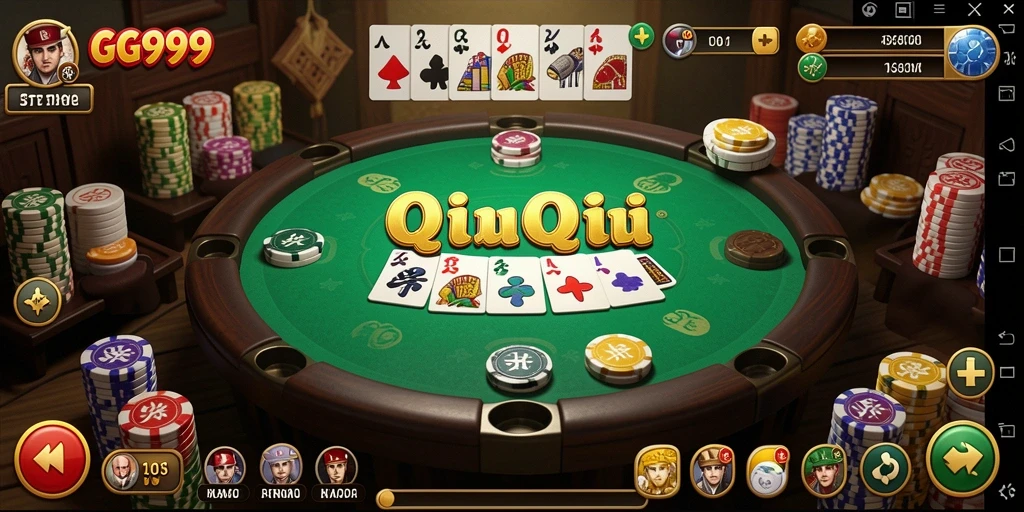Tampilan gameplay menarik dari GG999 yang menunjukkan aksi QiuQiu.