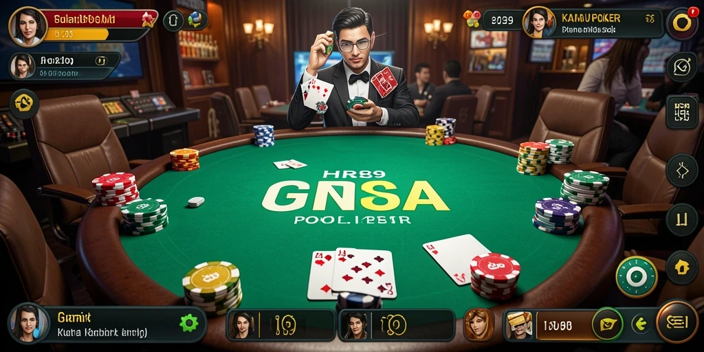 Tampilan menarik dari gameplay Poker di HR89.