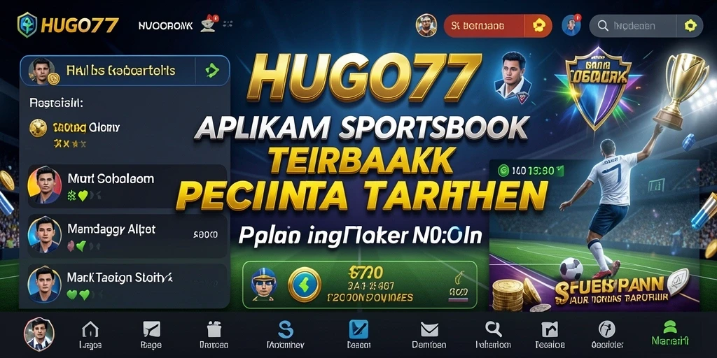 Screenshot utama HUGO77 menampilkan berbagai pilihan taruhan olahraga.