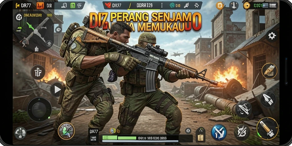 Screenshot IDR77 menampilkan aksi tembak-menembak yang mendebarkan.