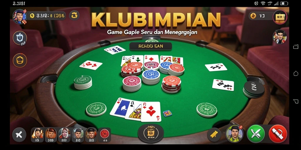 Tampilan permainan Gaple yang seru di KLUBIMPIAN.