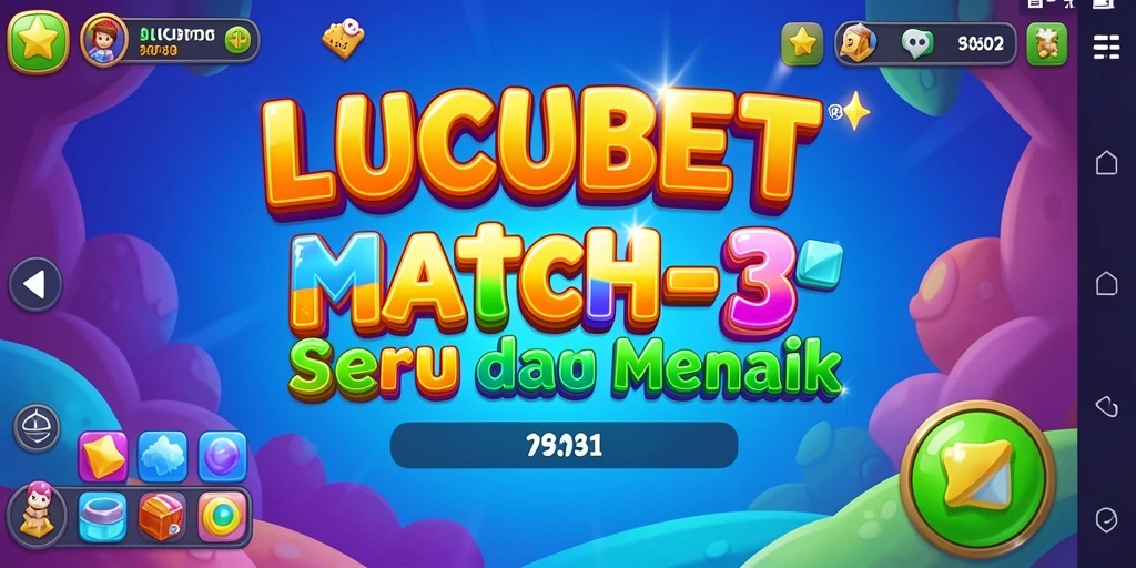 Screenshot gameplay LUCUBET mendemonstrasikan keseruan permainan Match-3.