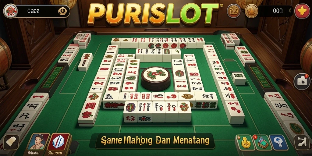 Tampilan gameplay menarik dari PURISLOT dengan tema Mahjong.
