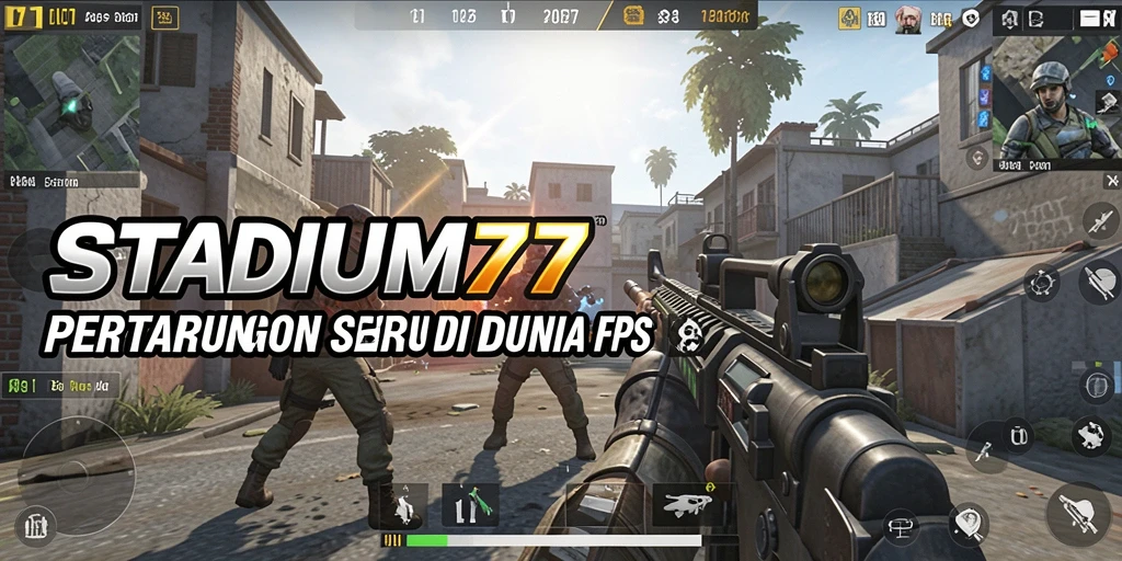 Tangkapan layar gameplay STADIUM77 menunjukkan aksi pertempuran yang menegangkan.