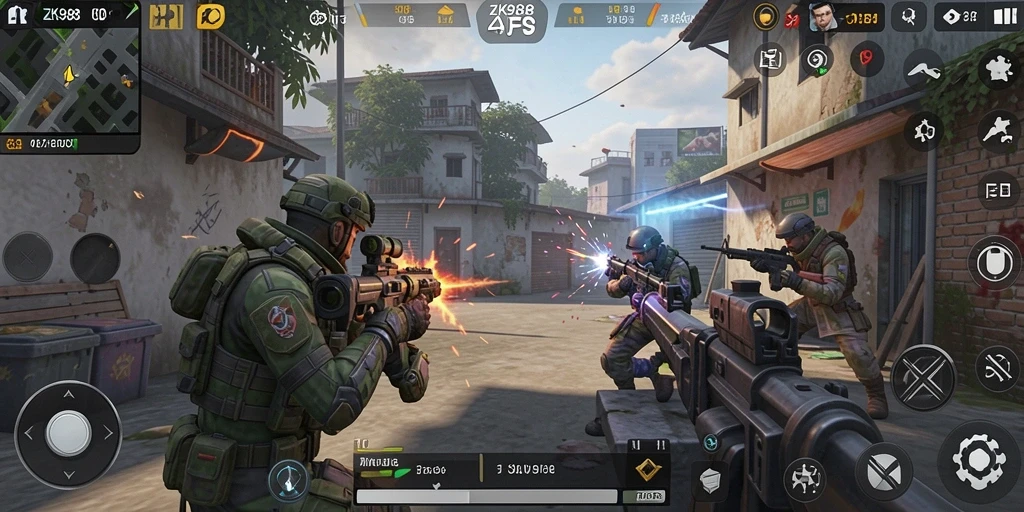 Menampilkan gameplay intens ZK988 dengan aksi seru.